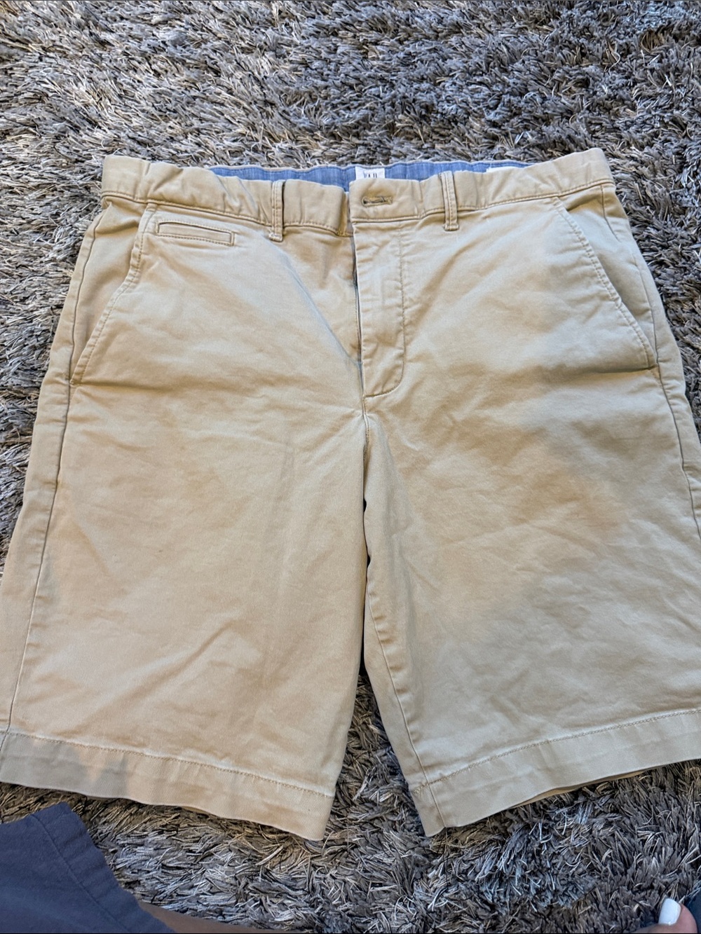GAP Men's Beige Flat-Front Cotton Shorts